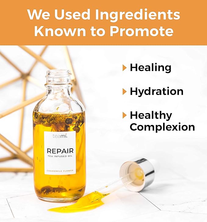 Teami Repair Jojoba Face Oil for Women with Coconut Oil, Camellia Seed & Vitamin E Oil for Skin - Facial Oil Cleanser for Sensitive, Normal, Oily & Dry Skin (2oz)