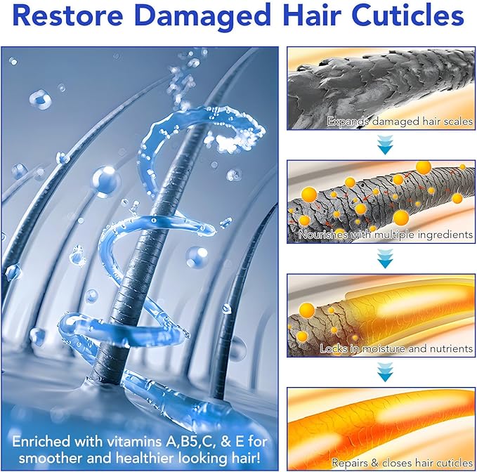 Hair Treatment Serum Hair Vitamin Capsules 60Pcs, with Vitamin A C E Pro B5, No Rinse with Argan Macadamia/Avocado Oil for Hair Repair, Smooth & Anti Frizzy (blue, 40)