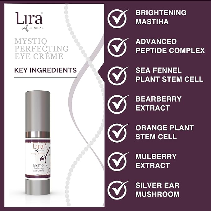Lira Clinical MYSTIQ Perfecting Eye Cream - Lifting Anti Aging Eye Cream with Collagen Peptides - 0.5 fl oz