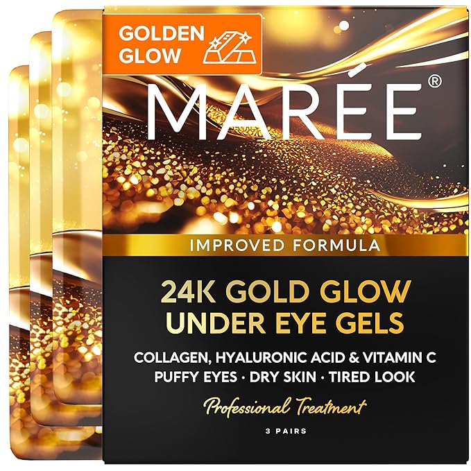 MAREE Golden Glow Eye Gels – Moisturizing Hydrogel for Smooth Under-Eye Area – Gentle Skincare Boost