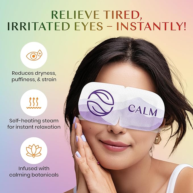 Body Restore Self Heated Steam Eye Mask 5 Pack - Fathers Day Unique Gifts for Dad, Relaxation Gifts for Her and Him, Best Friend, Stye Eye Treatment, Travel Essentials - Variety