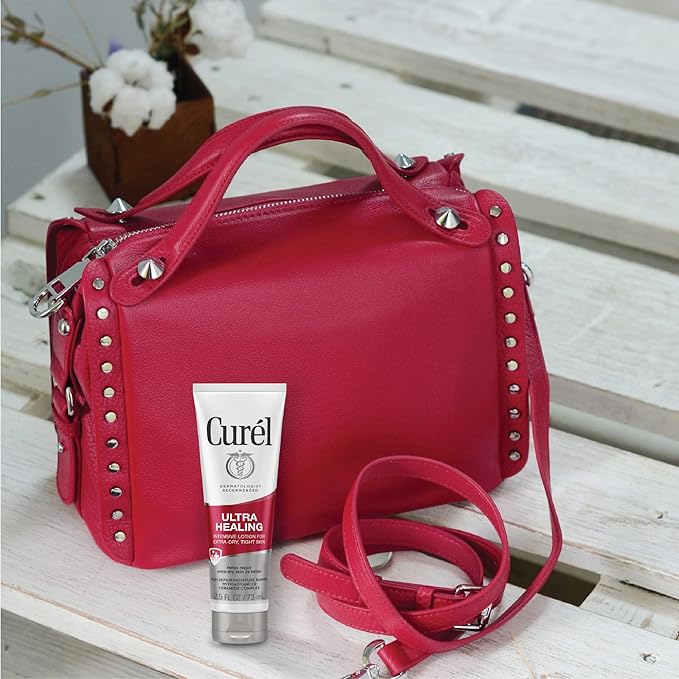 Curel Ultra Healing Intensive Fragrance-Free Lotion For Extra-Dry Skin, Ideal for Sensitive Skin, Dermatologist Recommended, Cruelty Free, Paraben Free, 2.5 Oz, Pack of 4