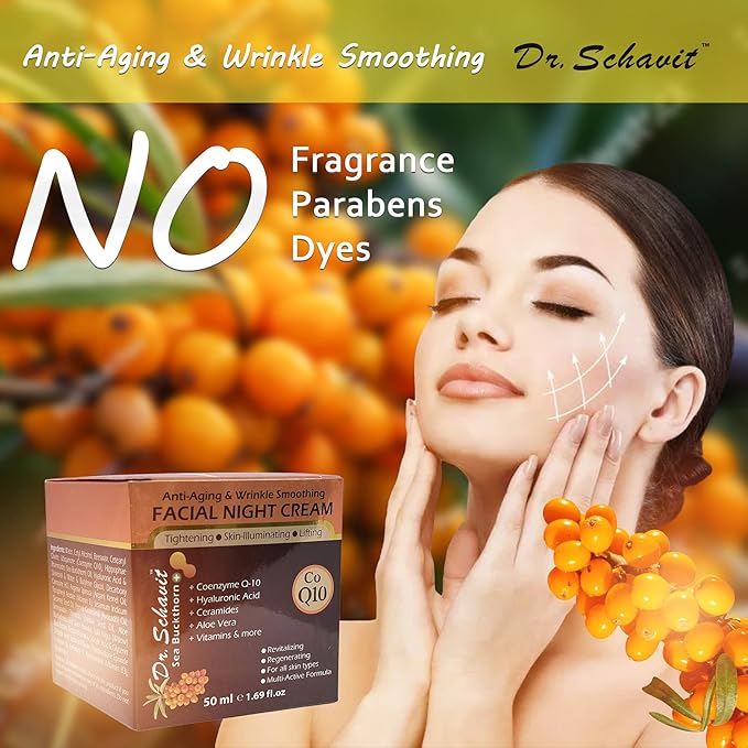 Dr.Schavit Anti Wrinkle Night Cream โ Collagen Retinol Anti Aging Firming and Moisturizing Face Cream Reduce Wrinkles, Dark Spots, Fine Lines and Sun Damage - 1.7 Oz