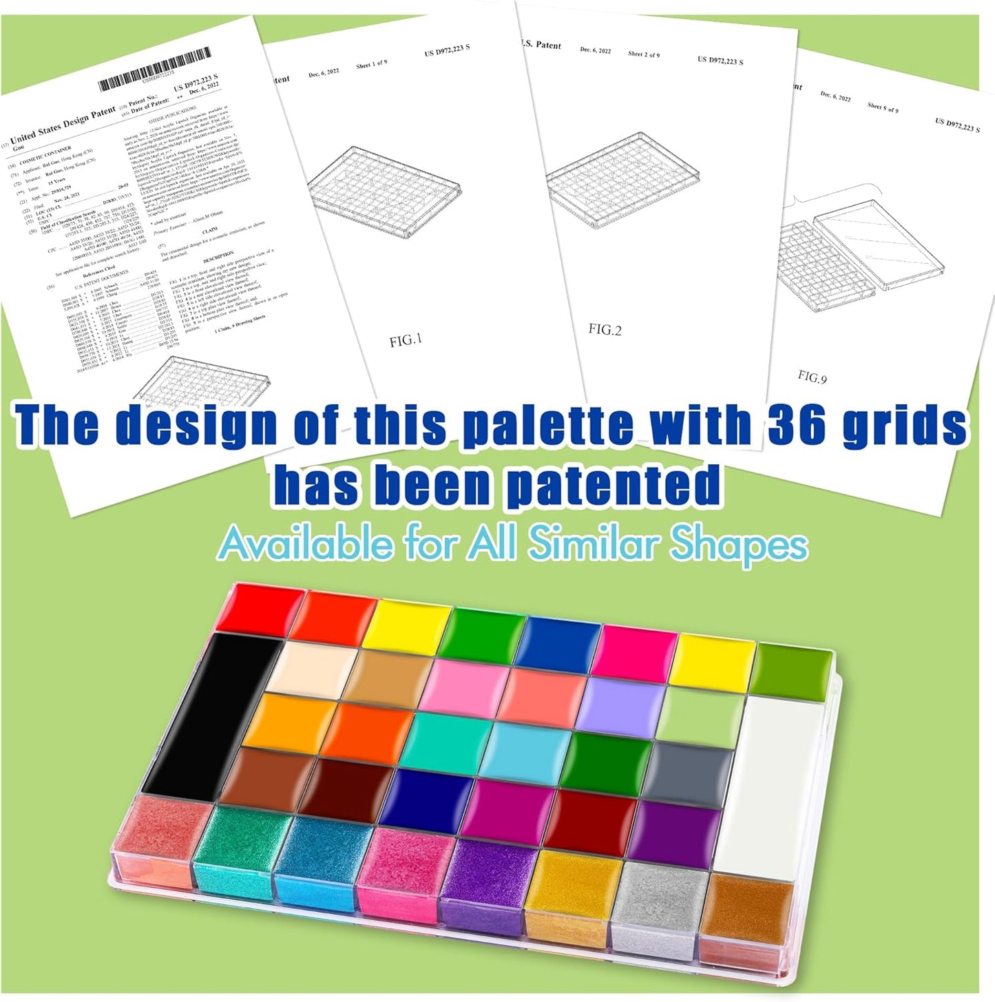 CCbeauty Professional 36 Colors Face Body Paint Kit, Largest Oil Based Hypoallergenic Neon Face Painting Palette Set with 10 Brushes for Halloween SFX Special Effects Cosplay Costume Makeup