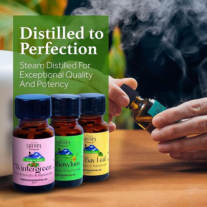 Pure and Natural Citronella Essential Oil by Sherpa Botanicals -100% Pure & Natural Oils -Ideal for Aromatherapy, Diffusers, Massage Oil - Vibrant & Fresh Aroma for Wellness- Vegan, Paraben-Free, 15mL