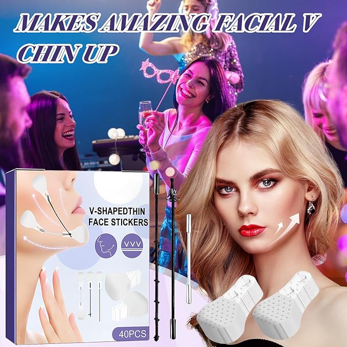 120 Pcs Facelift Tape for Face Invisible, Breathable Lift Neck Lifting Facial with String for Women Eyes Neck Skin Tightening Hiding Double Chin