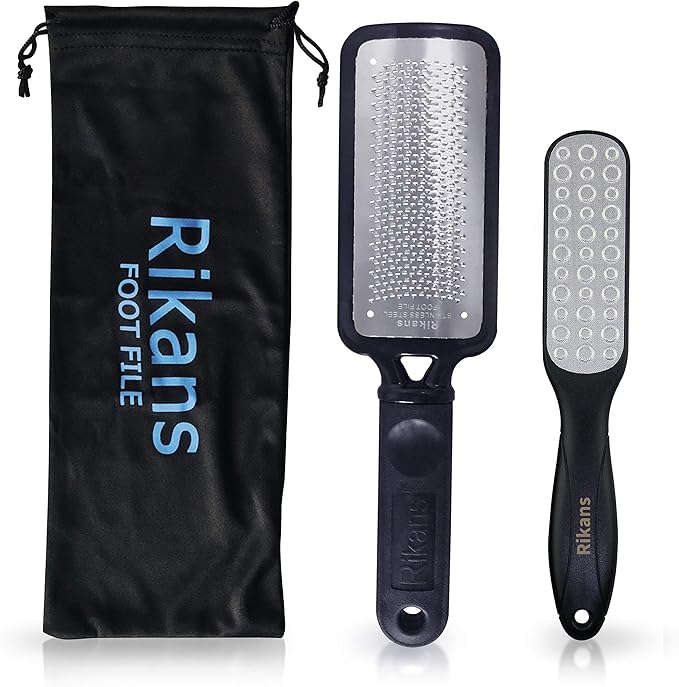 Rikans Colossal Foot File, Professional Foot Rasp Callus Remover, Foot Care Pedicure Tool to Remove Hard Skin,Can Be Used on Wet or Dry Skin, High Grade Stainless Steel File (Foot File Set)