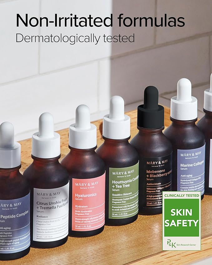 Mary&May Marine Collagen Serum - Hydrolyzed Low Molecular Collagen for Skin Firming and Replenishing, Hydrating - Korean Skincare, Fragrance Free, 1.01 fl.oz.