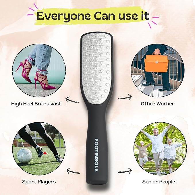 Professional Dual-Sided Foot File : The Essential Callus Remover for Effortlessly Smooth and Soft Feet (White)