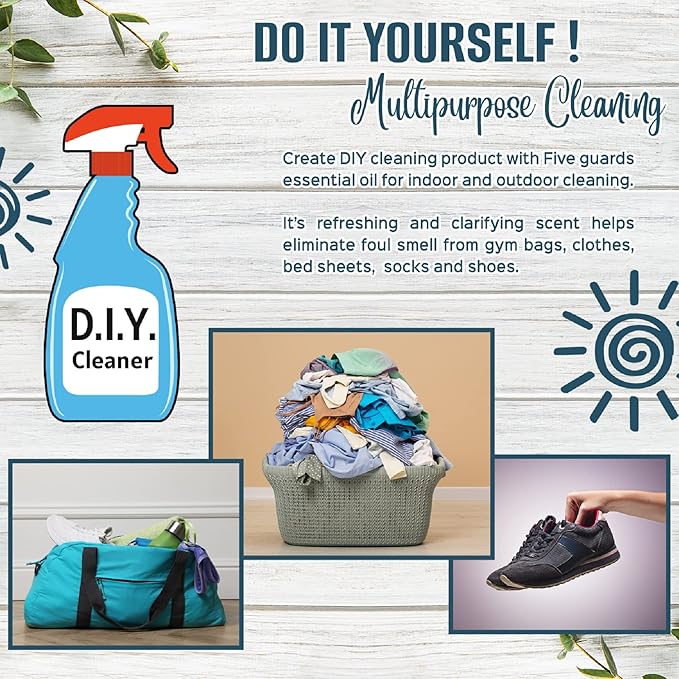 Natural Riches Five Guards Essential Oil Blend Health Shield for Aromatherapy with Clove Cinnamon Lemon Rosemary Eucalyptus Oil 2oz