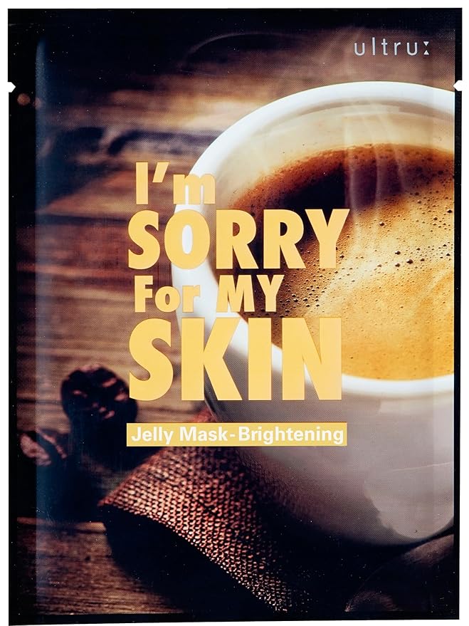 I'M SORRY FOR MY SKIN Jelly Face Mask Korean Skin Care, Hydrating Face Masks Skincare Set, Self Care Items for Glow Beauty, Teacher Appreciation Gifts for Women, Pack of 10 (Coffe Brightening Mask)