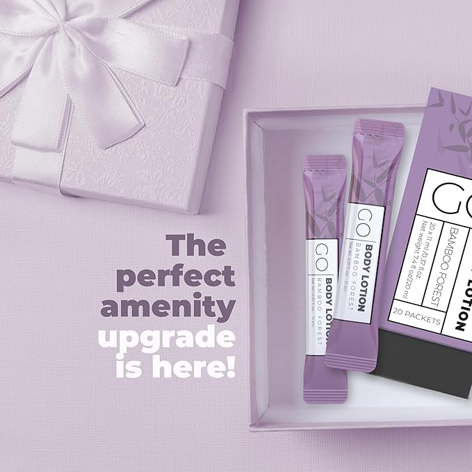 GO Essentials Travel Lotion Packets – Single Use Body and Hand Lotion for Hydrated Skin and Travel Size Toiletries - Bulk Travel Size Lotion Packets. Womens Gift Set, Homeless Supplies Bulk Lotion