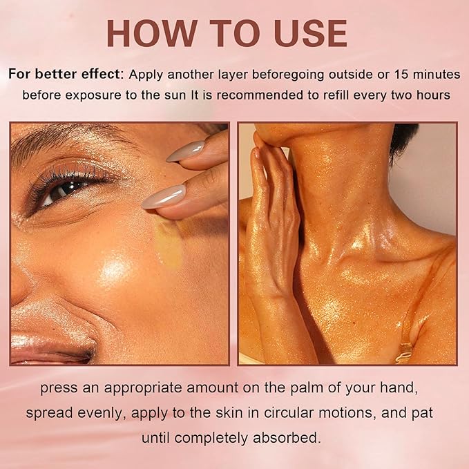 Body Glow Oil,SPF 45 Broad Spectrum,Body Shimmer Oil with Gold Mica,Glitter Sunscreen with Coconut,Lightweight Non-Sticky,Water Resistant,Glowing Results,3.72 fl oz,GOLD