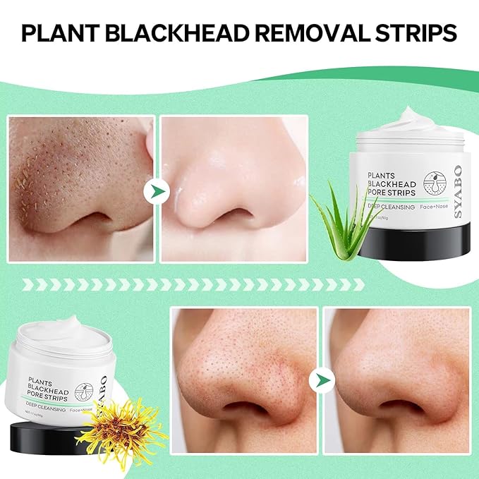 Blackhead Mask for Pore, Blackhead Remover Peel off Mask, Nose Plants Pore Cleanser, Refreshing Pore Mask with 100 pcs Strips (1.7oz)