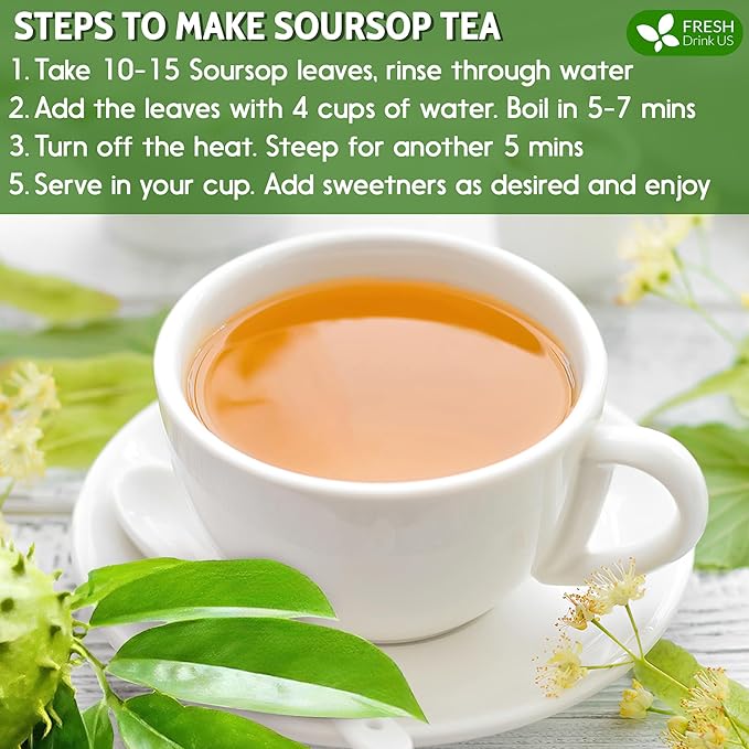 120+ Premium Soursop Graviola Dried Leaves, 120-130 Natural Leaves, Whole Soursop Leaves, Wildcrafted, Graviola, Soursop, Hoja Guanabana, Soursop Loose Leaf Herbal Tea, No Gluten, Vegan