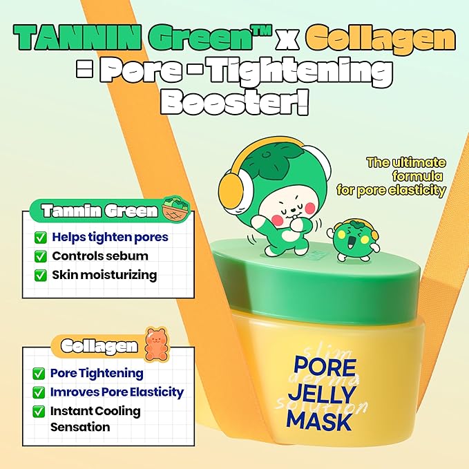 Lab.it Pore Tightening Cooling Face Mask | Collagen Jelly Mask for Sensitive Skin, Hydrating Wash-Off Cleanser, Soothing & Redness Relief, Gentle Exfoliation & Skin Firming (50g / 1.69 fl. oz.)