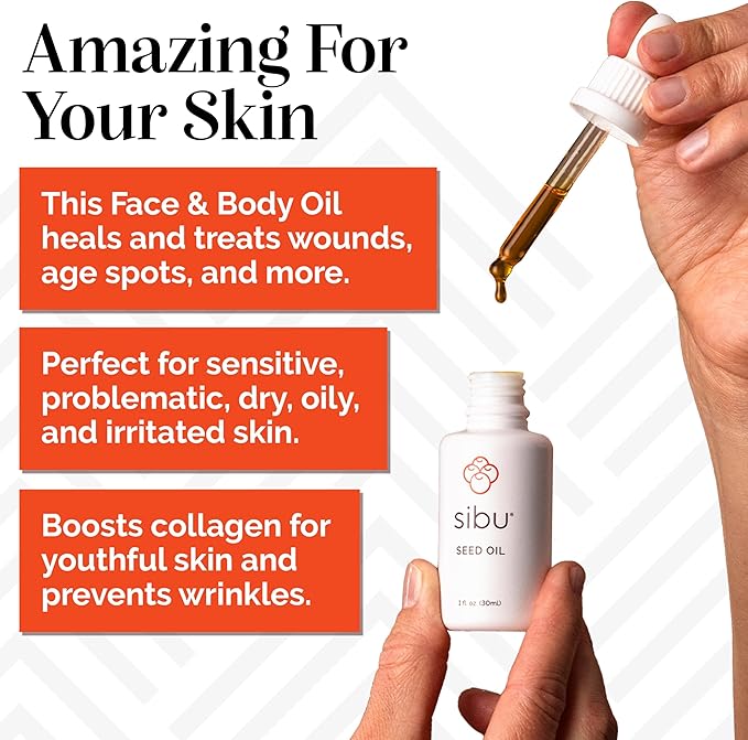 sibu Premium Himalayan Sea Buckthorn Seed Oil, USDA Organic (30ml) – Amazing for Sensitive Skin, Breakouts, & Irritation