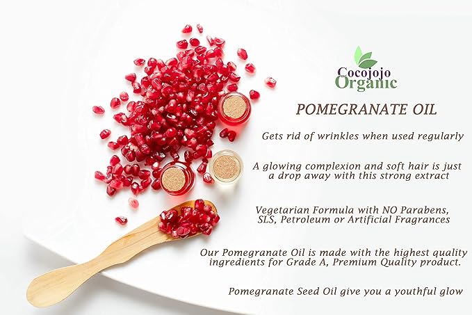 cocojojo Pomegranate Oil Pure Seed Oil Cold Pressed 8 oz Refined Skin Hair Nails Cuticles