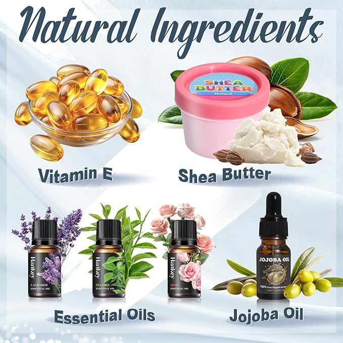 Natural Eye Cream- 26Pcs DIY Eye Cream Making Kit, Under Eye Cream for Wrinkles and Bags Skin Care Treatment with Vitamin E, Shea Butter, Anti Aging Eye Cream, Make Your Own Eye Cream for Women