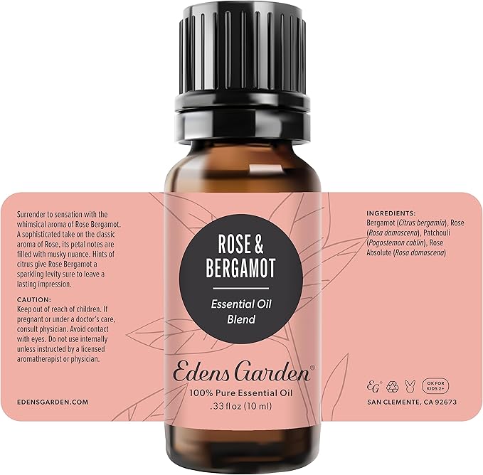 Edens Garden Rose Bergamot Essential Oil Blend- 100% Pure Premium Grade, Undiluted, Natural, Therapeutic, Aromatherapy, The Best for Diffusing, Skin, Laundry, Hair 10 ml (.33 fl oz)