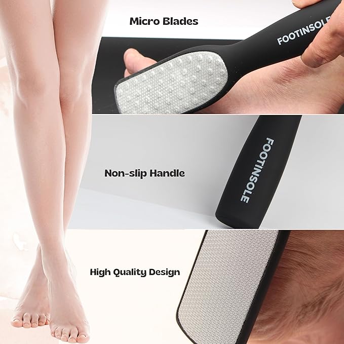 Professional Dual-Sided Foot File : The Essential Callus Remover for Effortlessly Smooth and Soft Feet (White)
