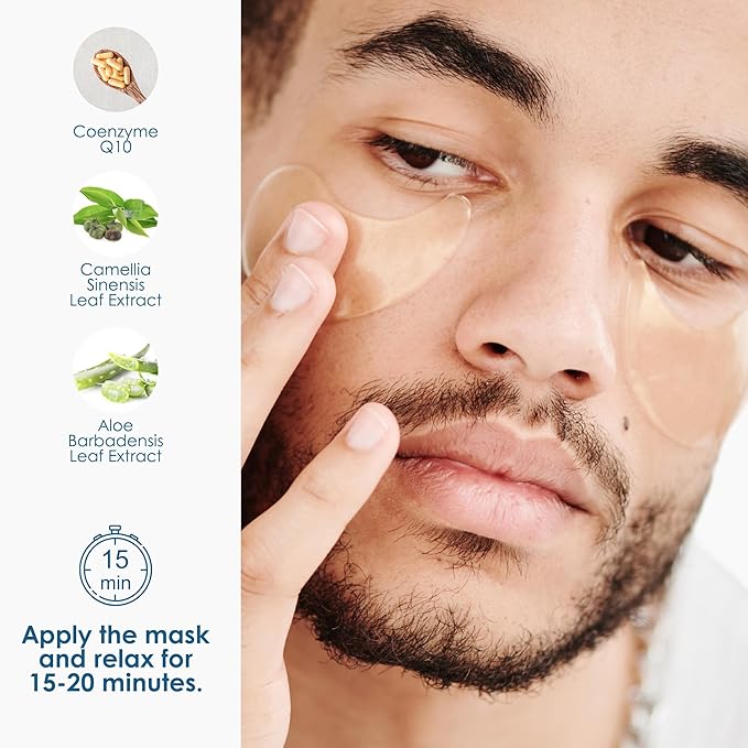 15 Min Groom Me Kit by Naisture – Korean At Home Spa Kit for Men with Hair Mask, Collagen Mask, Tea Tree Face Mask, Hyaluronic Acid Mask, and Eye Mask