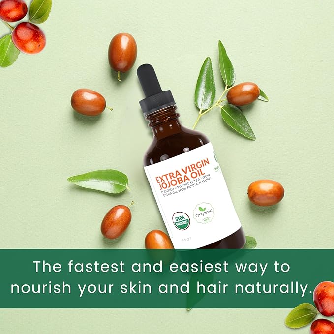 100% Pure Organic Jojoba Oil - 4 Fl Oz (Pack of 1)