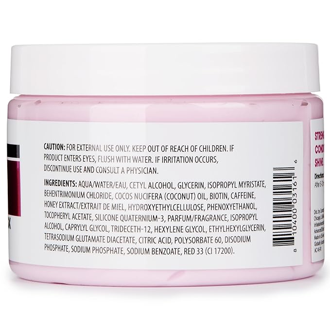 Advanced Clinicals Biotin Hair Treatment Anti-Breakage Repair Hair Mask. Strengthen Broken, Color-Treated Hair W/Repairing Deep Conditioner Manuka Honey & Caffeine, Hydrating Mask Restores Weak Hair