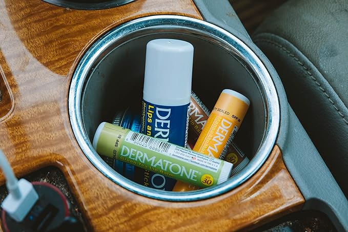 Dermatone Green Tea Lip Balm | SPF30 Lip Protection | Moisturizing with Aloe and Vitamin E | Medicated to Soothe & Replenish Chapped and Cracked Lips (Green Tea Lip Balm, 0.15oz Pack of 2)