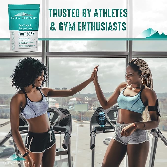 Natural Tea Tree Oil Foot Soak-Made in the USA for Ingrown Toenails, Athletes Foot Burning & Itching-Stubborn Foot Odor & Softens Callouses-Purely Northwest-2 LB