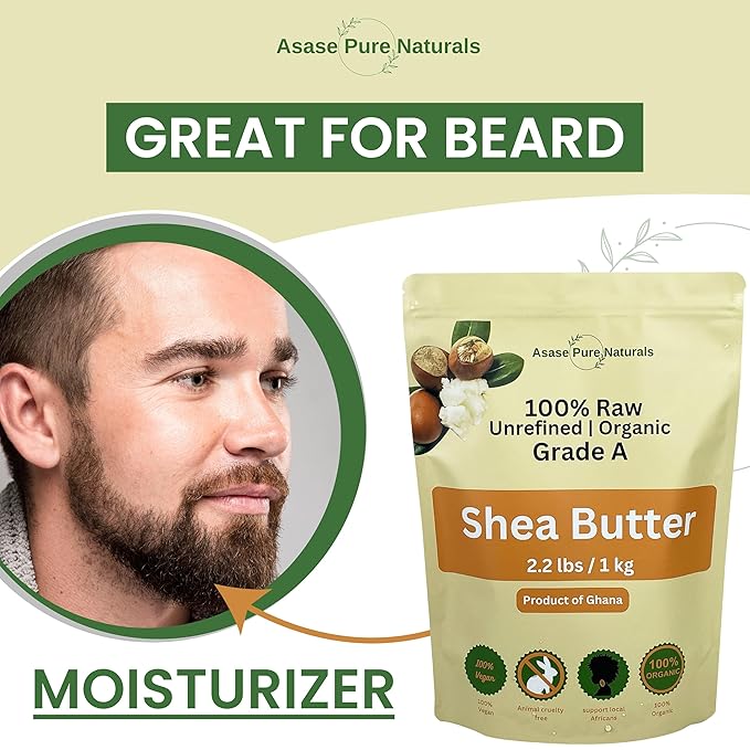 Shea butter, 1 KG, Raw, Unrefined, Grade A, Hand made, Ivory, Ghana Africa, Great for Hair, Skin, Nourish and moisturize, Body butter