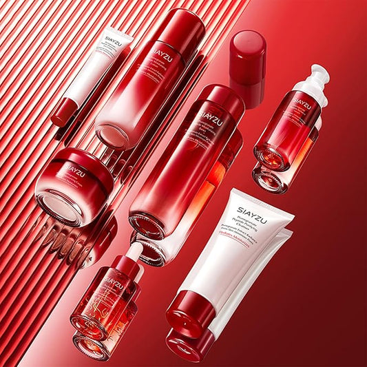 Facial Skin Care Set Anti-Wrinkle Beauty & Personal Care with Cleanser, Toner, Lotion, Essence, Face Cream, Eye Cream, Gift Sets Care Package for Women Mother girls Travel Skincare Kits