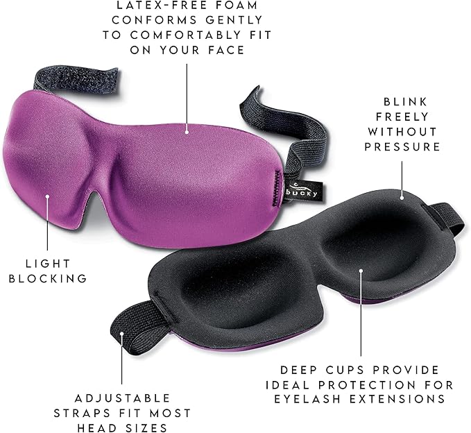 Bucky 40 Blinks No Pressure Printed Eye Mask for Travel & Sleep, Pink Arabella, One Size