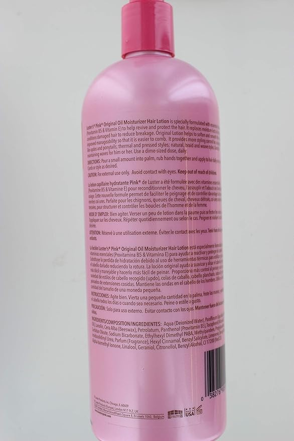 Luster's Pink Oil Moisturizer Hair Lotion 946 ml/32 fl oz Pink