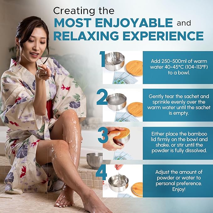 2 x Premium Massage Gel Powder | 5g Travel Sachet Makes 500ml/ 16.9 fl oz | Made in Japan Paraben & Glycerine Free