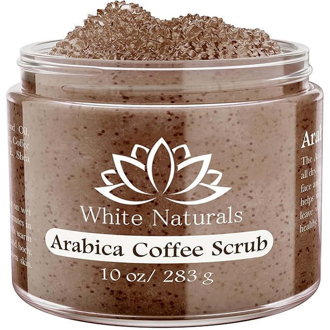 Arabica Coffee Scrub, Moisturizing Exfoliating Face, Body Foot, Hand, Natural Exfoliating for Smooth Skin, Organic Scrub Fights Stretch Marks, Appearance Cellulite, Fine Lines & Wrinkles