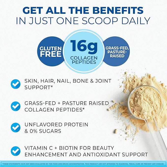 Unflavored Collagen Protein Powder with Biotin & Vitamin C – Powerful Bone & Joint Support, Anti-Aging Formula for Radiant Skin, Hair & Nails, Antioxidant-Rich Wellness Boost – 500g (3)