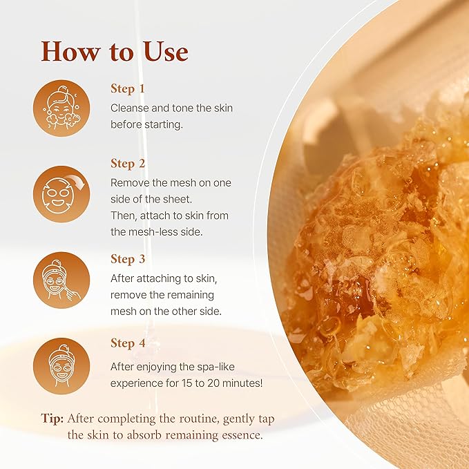 Manuka Honey Propolis Perfect Shield Mask | Face Sheet Mask | Hydrating, Anti-Aging, Cooling, Elasticity, Fine Lines Repair | Facial for Dry and Sensitive Skin | Korean Skin Care | 10 Sheets