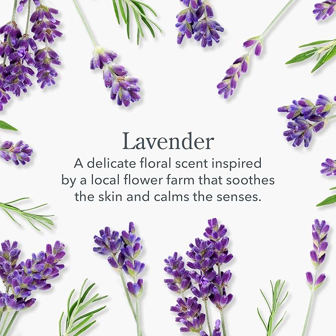 Beekman 1802 All is Calm Lavender Bodycare Gift Set - Set of 3 - Scented - Cleanses, Moisturizes & Hydrates - With Lactic Acid & Mango Seed Butter - Good for Sensitive Skin - Cruelty Free
