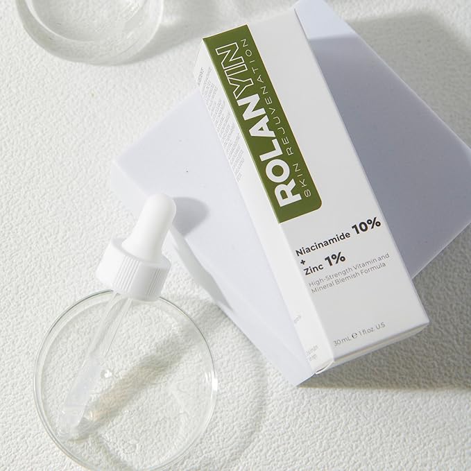 ROLANYIN Niacinamide 10% + Zinc 1% Facial Serum for Oil Control and Pore Minimizing Blemish Treatment Hydrating Soothing Anti Aging and Nourishing Formula Skin Care