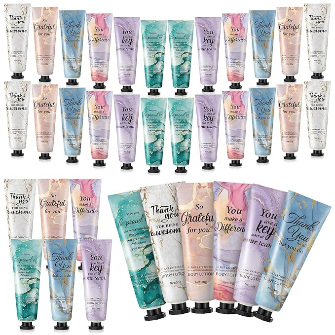 24pcs Mini Body Lotion Bulk Employee Appreciation Gifts in Bulk Mother's Day Travel Size Body Lotion Thank You Inspirational Gifts for Coworker Employees Team Women Moisturizing Staff