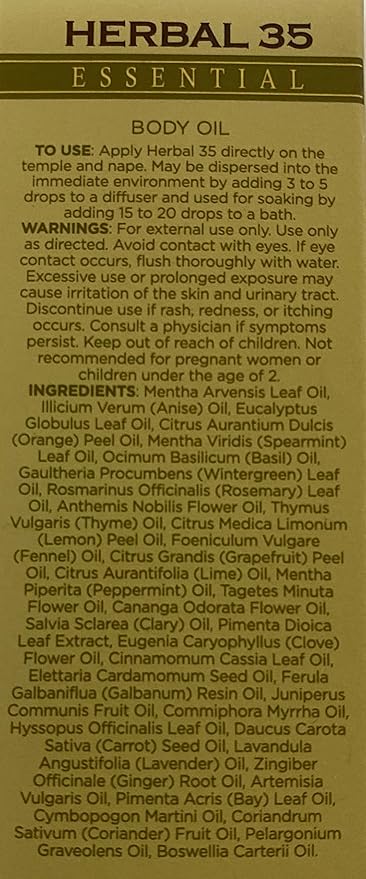 L'eudine Herbal 35 Essential Oil, Soothing and Calming Eucalyptus Essential Oil, Powerful Blend of up 35 Essential Oils for Aromatherapy & Wellness Support - 1fl oz