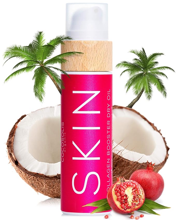 COCOSOLIS SKIN Collagen Booster Bio Oil โ Anti-Aging Collagen Lotion for Skin Tightening with Rosehip and Essential oils โ Collagen Oil for Face and Body - Smooths and reduces wrinkles