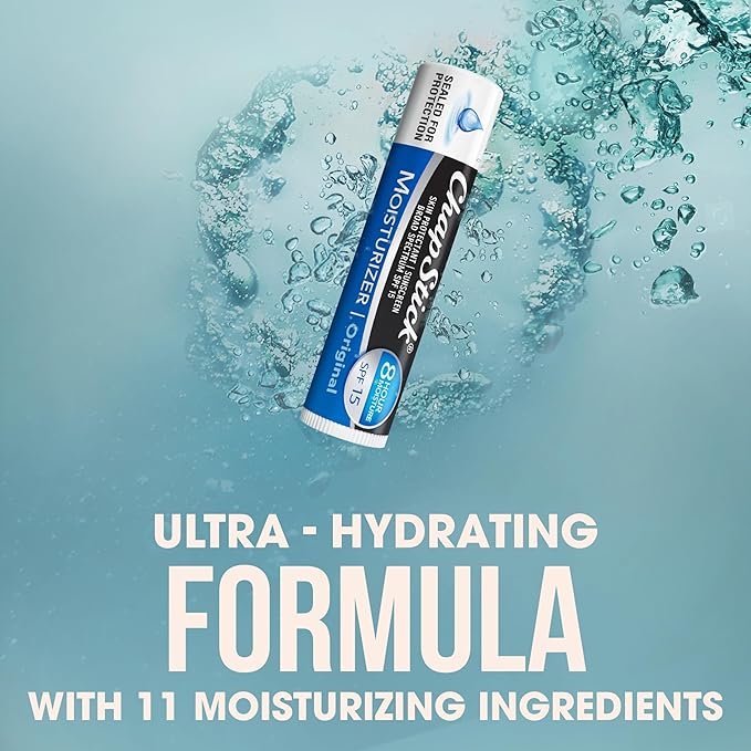 ChapStick Moisturizer Original Lip Balm Tube, SPF 15 and Skin Protectant - 0.15 Oz (Pack of 3)