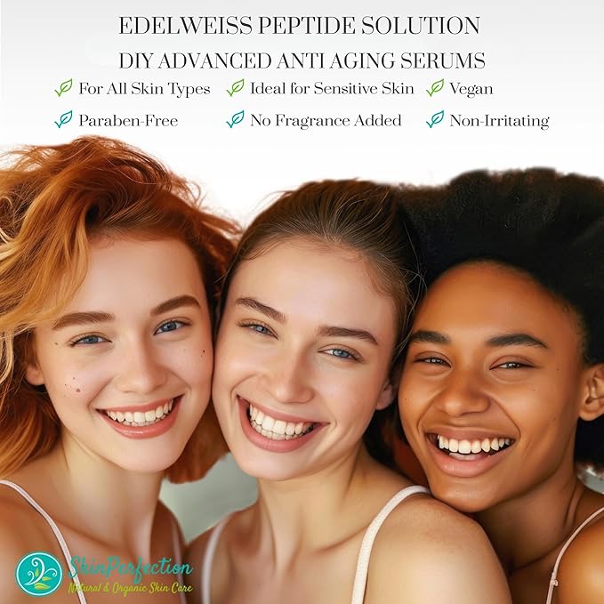 Skin Perfection Edelweiss Natural Derived Plant Antioxidant Extract Potent Anti-Aging Vitamin C Hydration Younger-Looking Skin Easy Add Dropper Make Your Own Skincare Hair Lotion Supplies