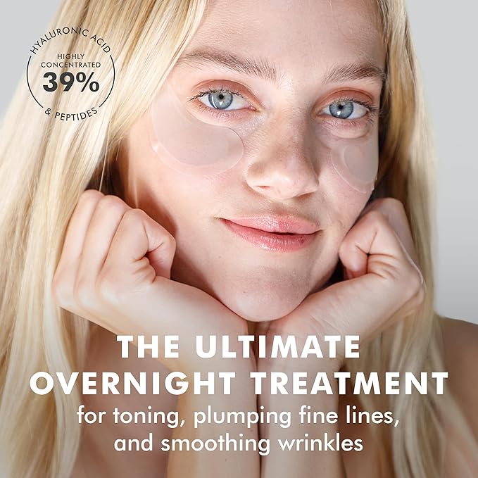 Skyn Iceland Dissolving Microneedle Under Eye Patches with 39% Hyaluronic Acid & Peptides No-Slip Eye Masks for Firming Wrinkles & Fine Lines 8 Pairs