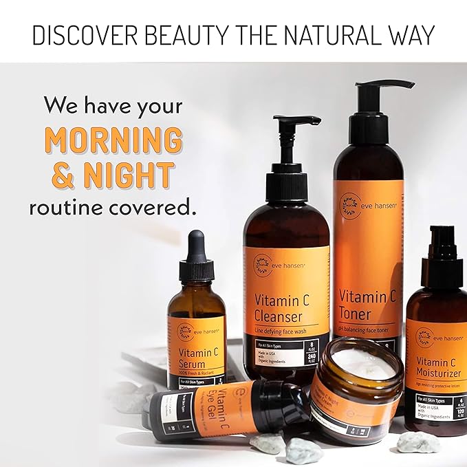 Eve Hansen Vitamin C Eye Gel - Under Eye Cream for Dark Circles and Puffiness - Anti-Aging Eye Repair Cream with Hyaluronic Acid - Under Eye Treatment for All Skin Types - Eye Brightening Cream - 1 oz