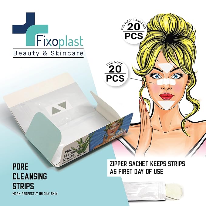 Nose Pore Strips with Aloe Vera, Blackhead Remover Strips, Beauty & Skincare, Cleansing, For All Skin Types, Dermatologically Tested, For Nose, Chin & T-zone, Pack of 40pcs,