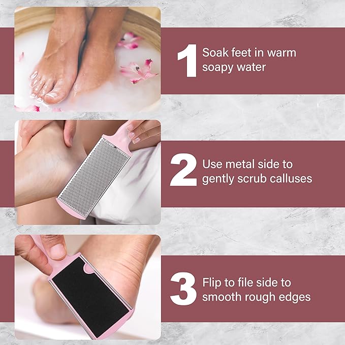 1pc Callus Remover Tool in Pink - Professional Foot File Callus Remover for Feet, Premium Quality Foot Callus Shaver | Essential Calloused Feet Remover & Foot File for Dead Skin