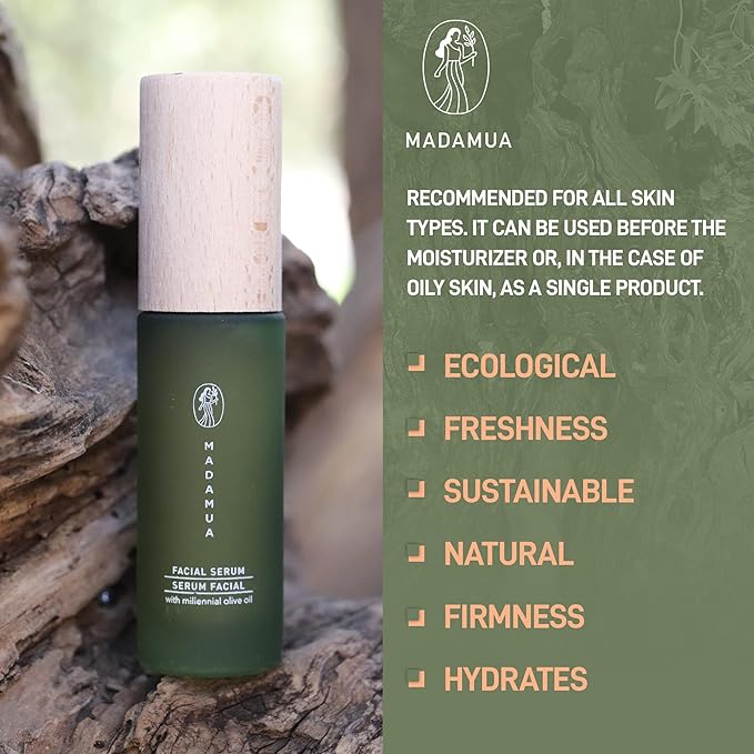 Organic Face Serum for Women - Millenial Olive Oil and Violet Extract Hydrating, Skin Brightening Serum for Face - Facial Skin Care Product for Dry Skin